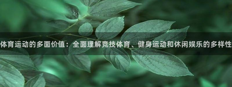 沐鸣2平台官网登录：体育运动的多面价值：全面理解竞技体育、健身运动和休闲娱乐的多
